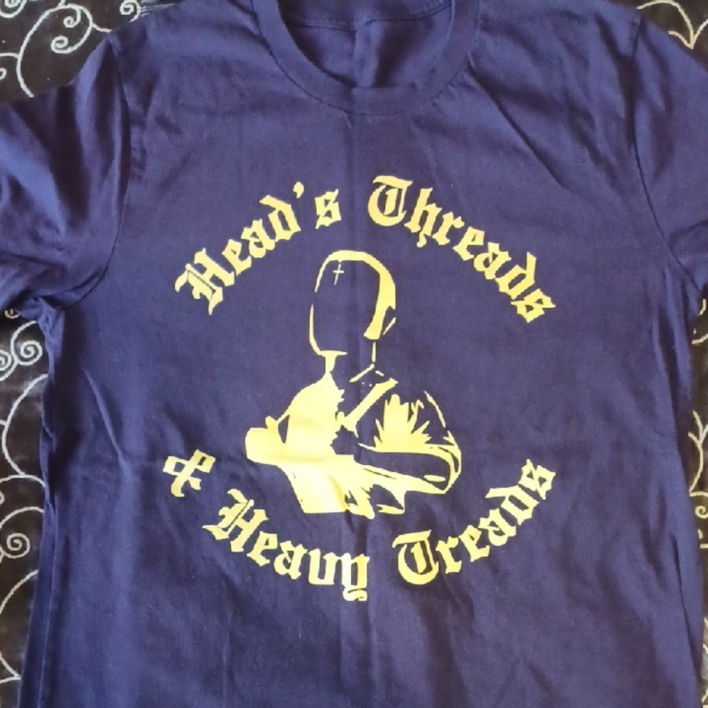 Purple Graphic T-Shirt with Gold Print